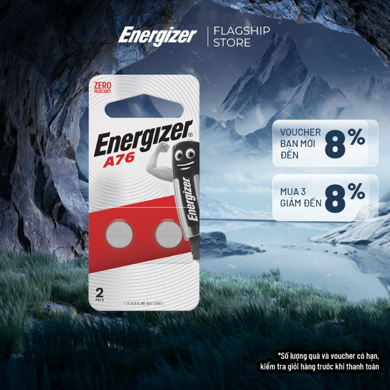 Pin cúc áo energizer a76 bp2 - vỉ 2 viên