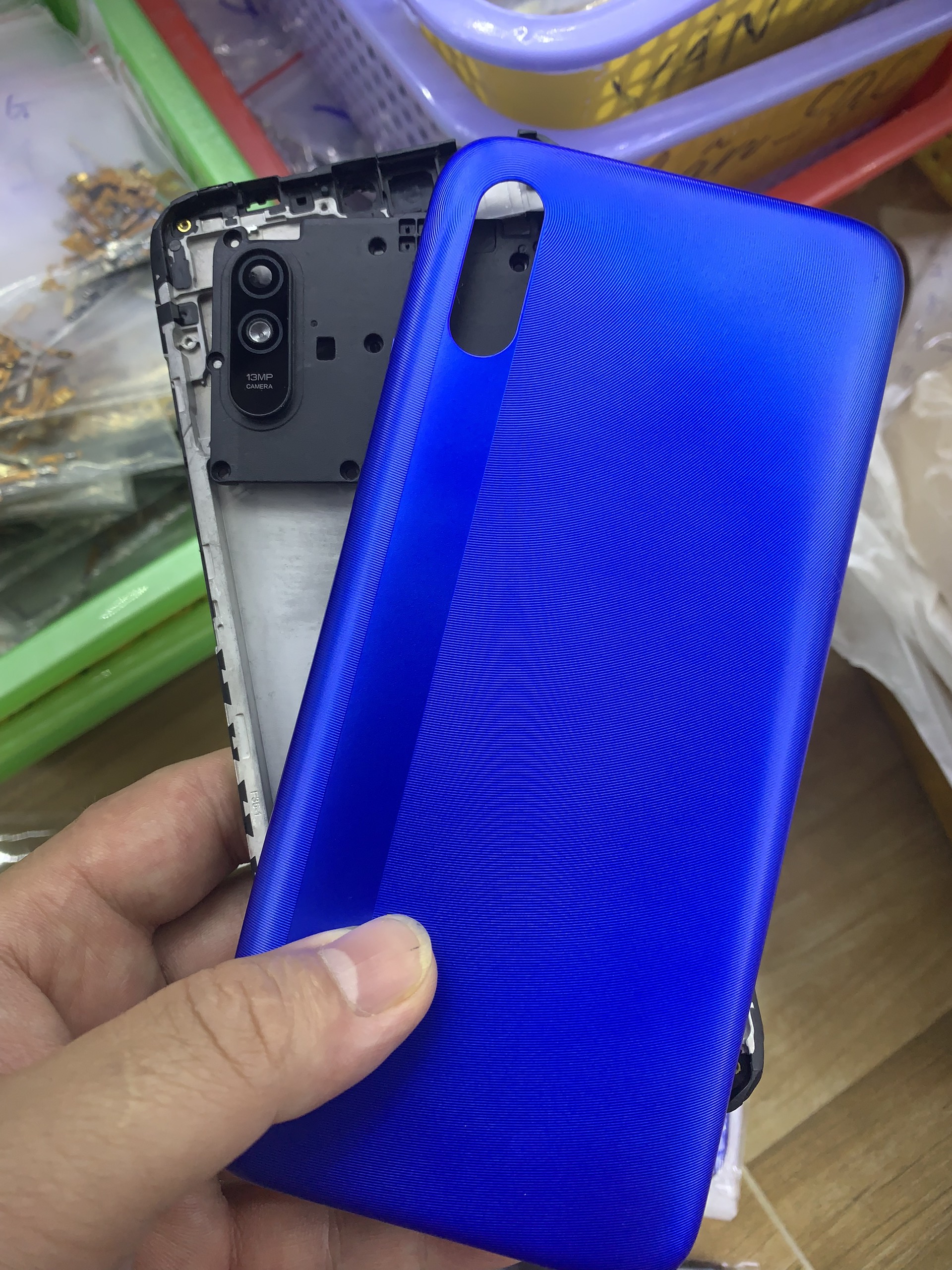 Bộ vỏ, xương điện thoại zin xiaomi Redmi 9A - bộ zin gồm xương, lưng , sườn , phím, kính camera, khay sim
