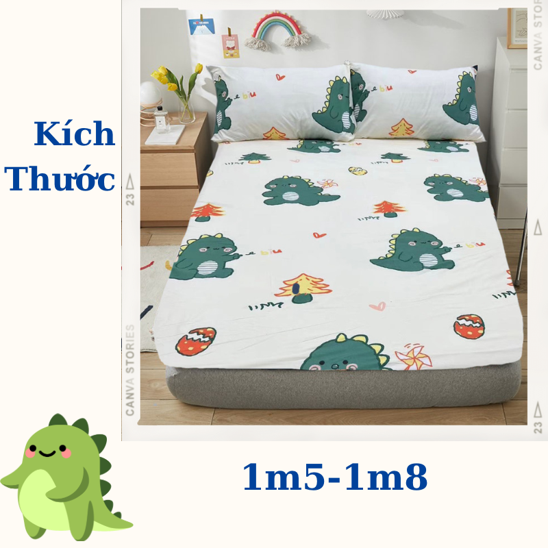TCZ-HCM Bộ chăn ga gối đệm drap cao cấp dành cho gia đình bạn với chất liệu 100% cotton poly bộ ga giường caro đẹp đáng yêu với hình thú hàn quốc cao cấp chất liệu cotton cực kỳ nhẹ diệu cho làn da của trẻ.