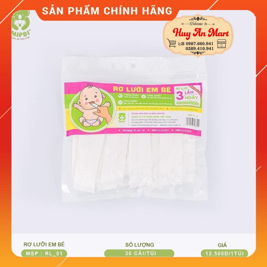 Rơ lưỡi em bé mipbi túi 30 cái