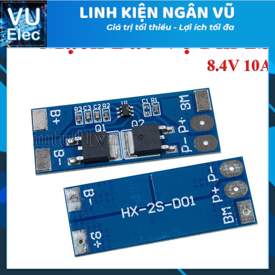 Mạch bảo vệ pin 2s 8.4v 10a 2s-d01
