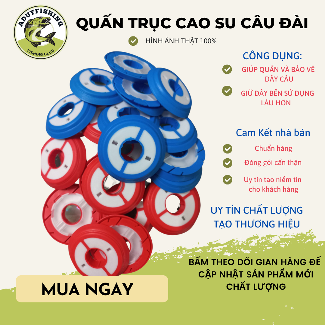 Cuộn quấn dây trục câu cá, quấn trục cao su câu đài , Aduy fishing
