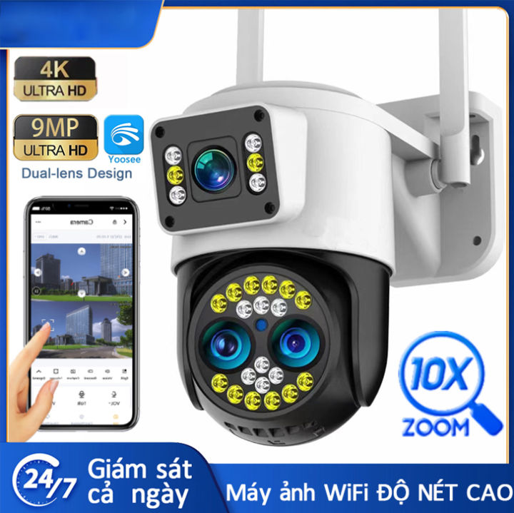 Camera IP Wifi YooSee 3 Mắt PTZ 6.0MPx Siêu Nét Đàm Thoại 2 Chiều Zoom 8X Ban Đêm Màu