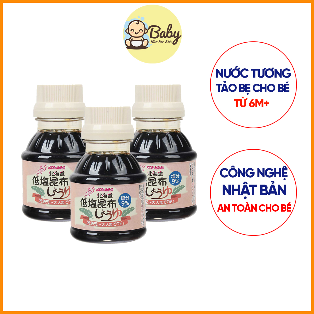 Nước Tương Nhật Cho Bé Tảo Bẹ Nguyên Chất Kids&Mama Tách Muối An Toàn Cho Bé Ăn Dặm Nuôi Con Kiểu Nhật Babyrice 058