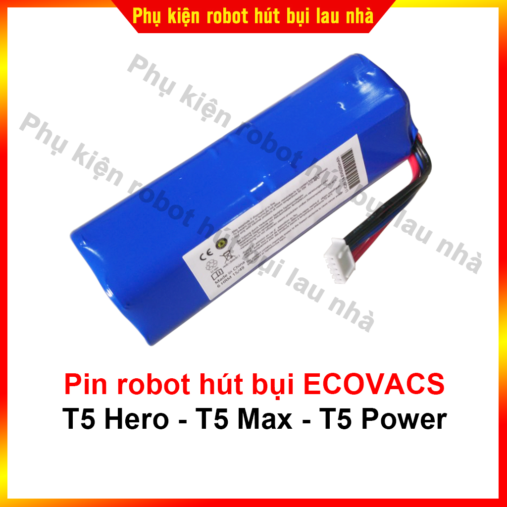 Pin robot hút bụi ecovacs t5 hero, t5 max, t5 power - dung lượng 5200mah - bảo hành 3 tháng