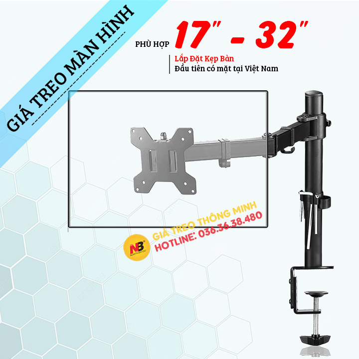 ErgoTek EZ1 Giá treo màn hình 17 - 27 - 32 Inch - Tay Treo màn hình [ Rẻ Hơn NB F80 ]