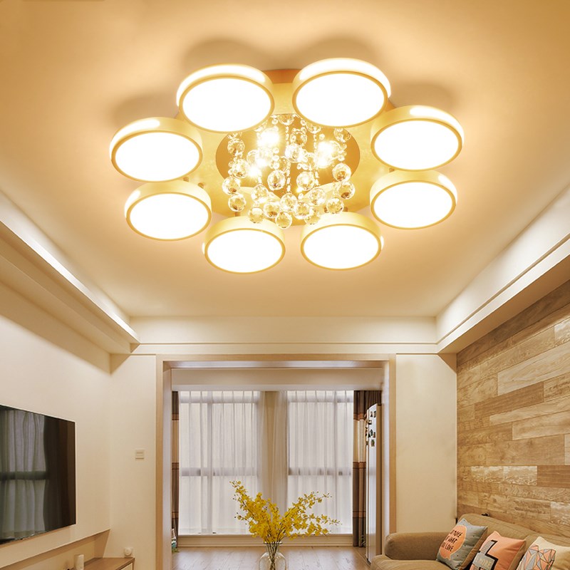 Đèn Chùm Pha Lê - Đèn Mâm Ốp Trần Led, Đèn Ốp Trần Led Đổi Màu Dùng Trang Trí Phòng Khách, Phòng Ngủ - Kailas