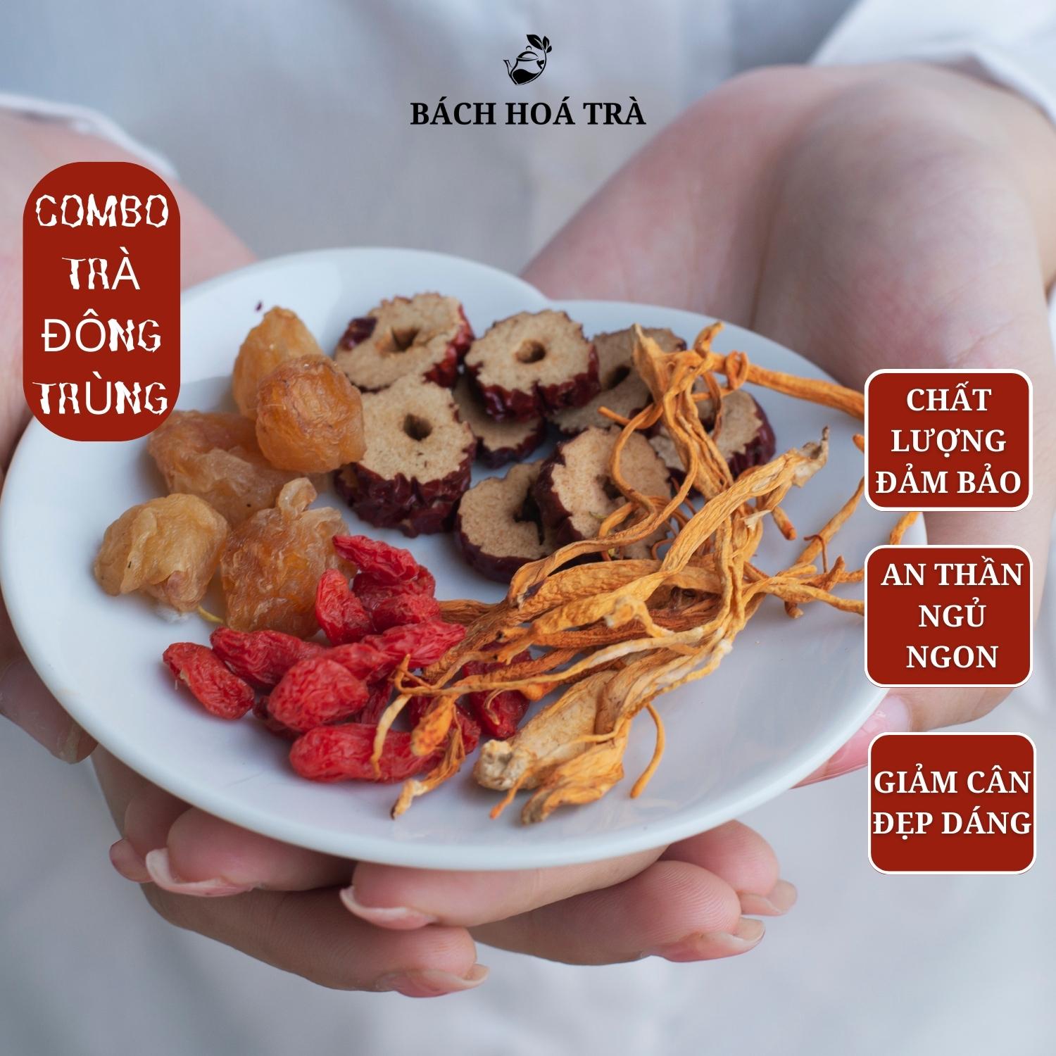 Combo 20 gói trà đông trùng giúp ngủ ngon cân bằng đường huyết Bách Hoá Trà