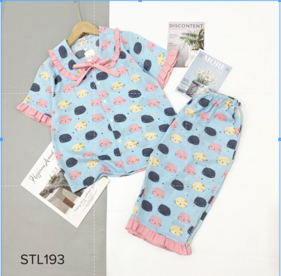 Bộ đồ ngủ nữ pijama lửng mặc nhà viền bèo siêu xinh♥️pyjama lụa mặc nhà siêu sang