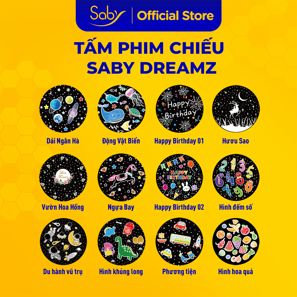 Tấm phim chiếu Saby Dreamz, hình chiêu dành cho đèn ngủ chiếu sao phi hành