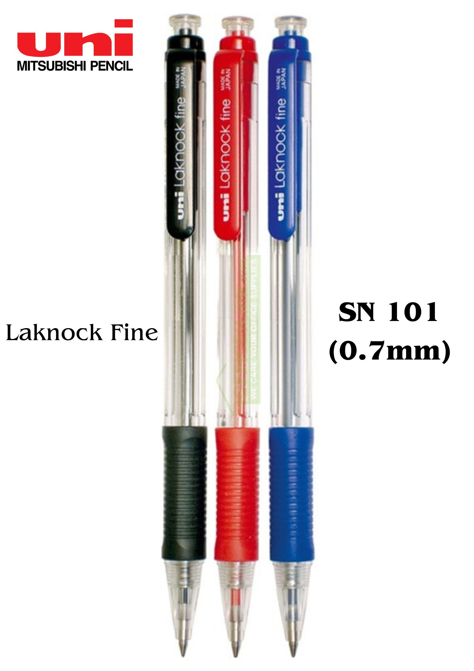 Bút bi bấm sn-101 uni-ball laknock fine