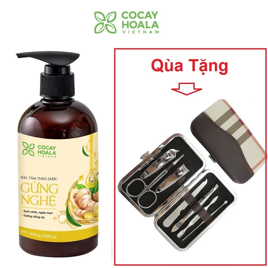 [Qùa Tặng] Sữa Tắm Thảo Dược Gừng Nghệ 300ml Cocayhoala. Phòng cảm, tránh gió, dưỡng da - Cho con, cho mẹ, cho cả nhà ta