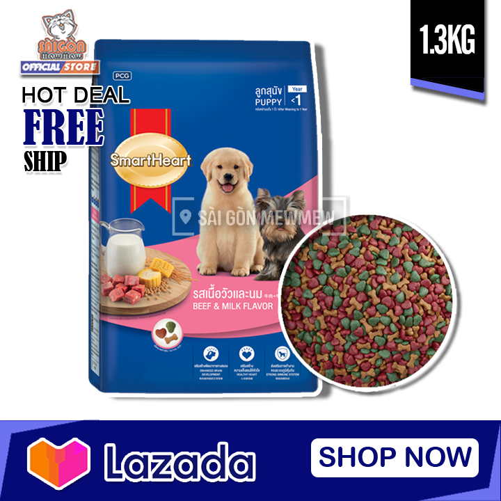 Thức ăn hạt cho chó con SMARTHEART PUPPY VỊ BÒ VÀ SỮA