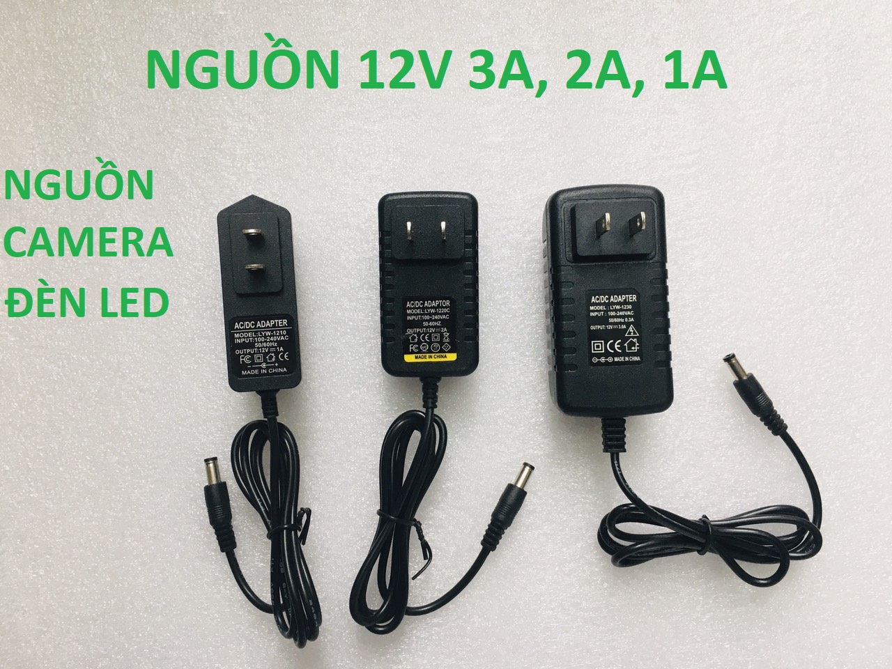Nguồn adapter 12v, 9v, 6v, 5v cho camera, nguồn led loại tốt