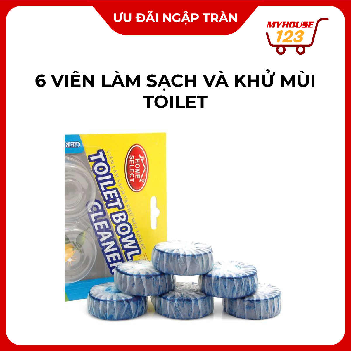 Homeselect - 6 viên làm sạch và khử mùi toilet