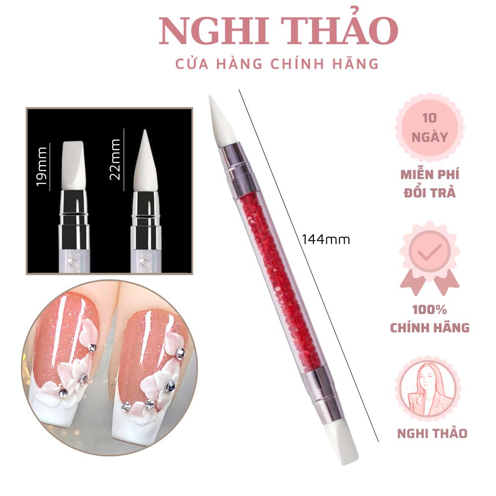 Bút silicon 2 đầu miết sticker, nặn gel làm hoa