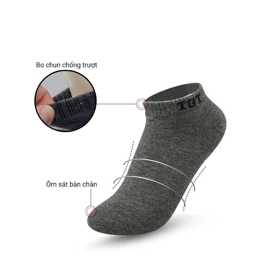 Tất Vớ Nam Cổ ngắn V-SOCKS vớ giá rẻ tất vớ phổ thông chất liệu coton thoáng mát - 1 đôi
