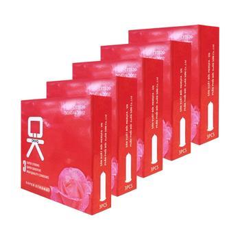 Bộ 5 hộp bao cao su OKHQ HOA HỒNG -hộp 3c