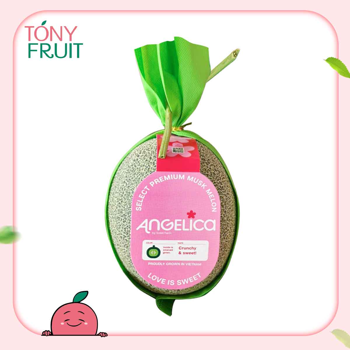 Trái Cây Tươi Dưa Lưới Ruột Xanh Angelica Giòn, Ngọt Thùng gần 5.5Kg