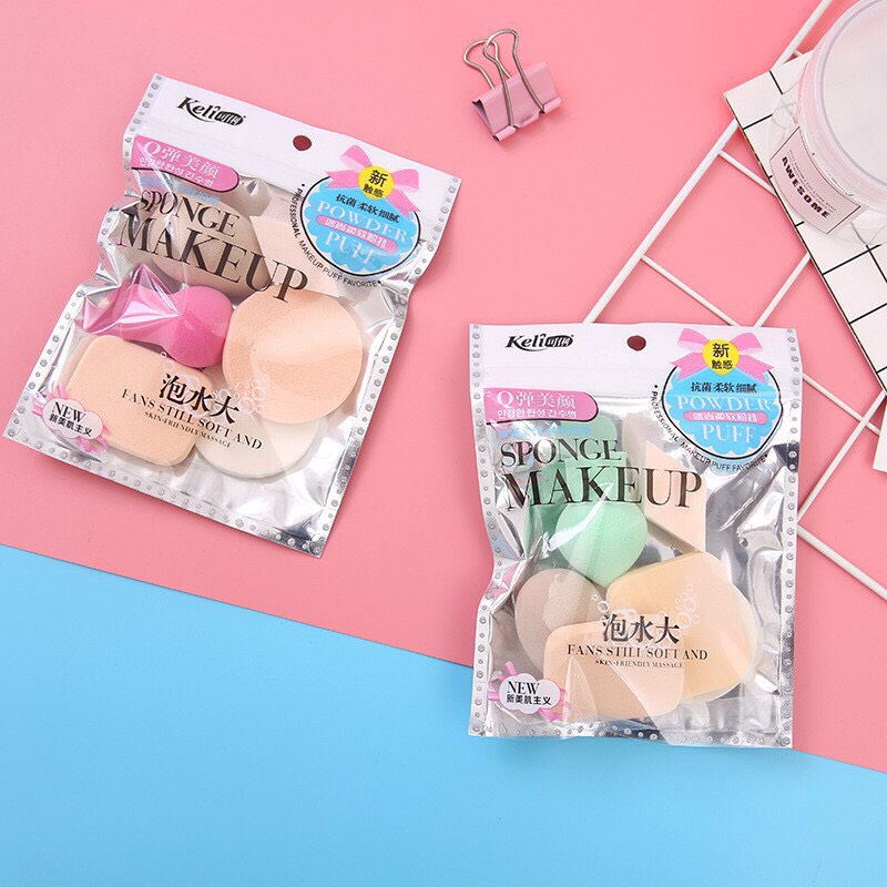 Set 6 bông mút trang điểm