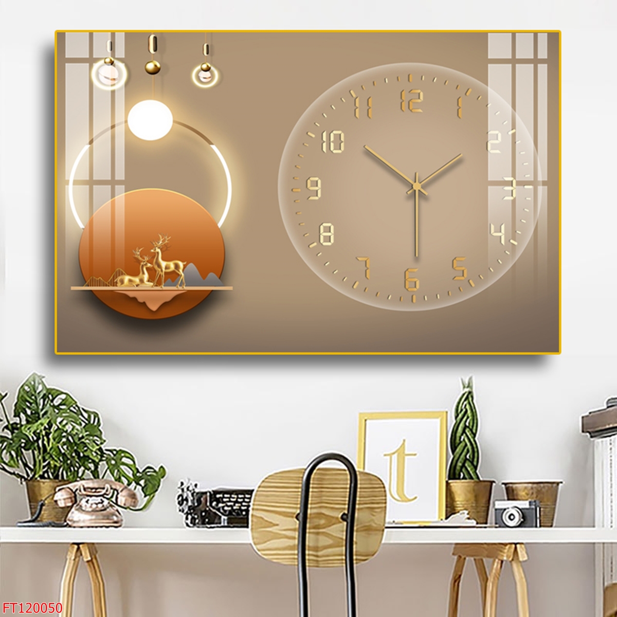 Tranh đồng hồ hoạt hình, tranh treo tường tráng gương 3d, 5d phong cách hiện đại. tặng kèm phụ kiện