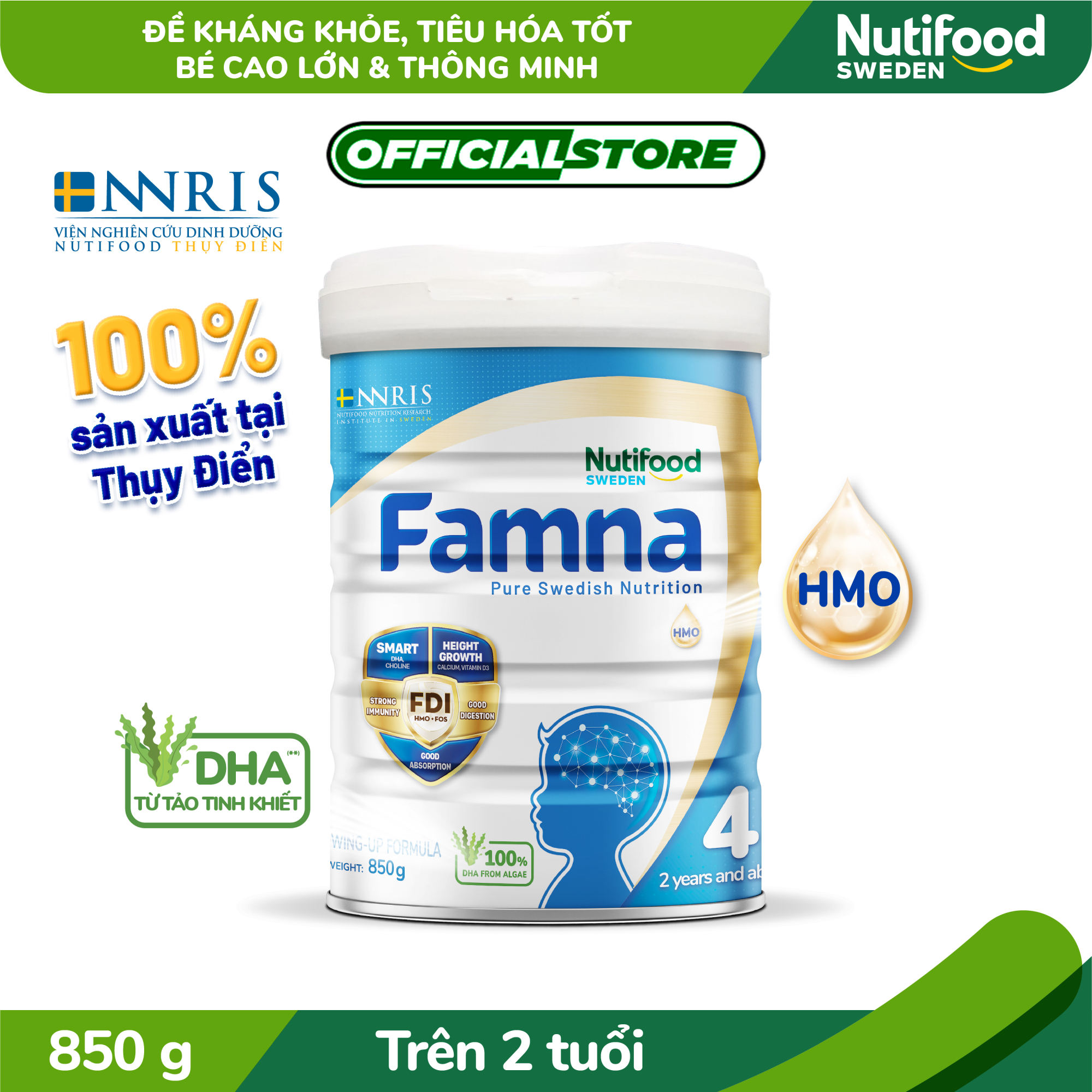 Sữa Bột FAMNA step 4 trên 2 tuổi lon 850g- Bé Cao Lớn, Thông Minh [Ưu đãi vận chuyển]