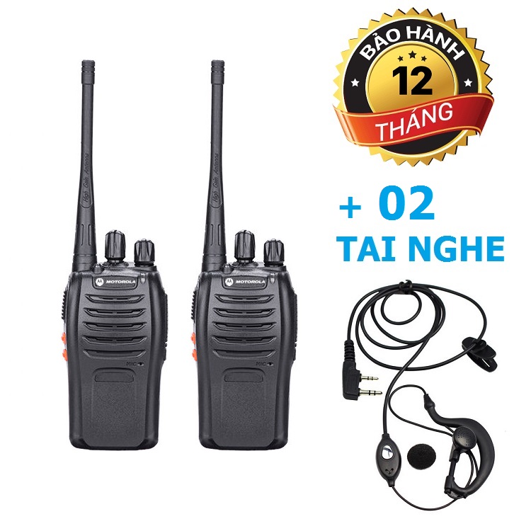 Bộ 2 Bộ đàm Motorola GP668 Plus + 2 Tai Nghe Chuyên Dụng