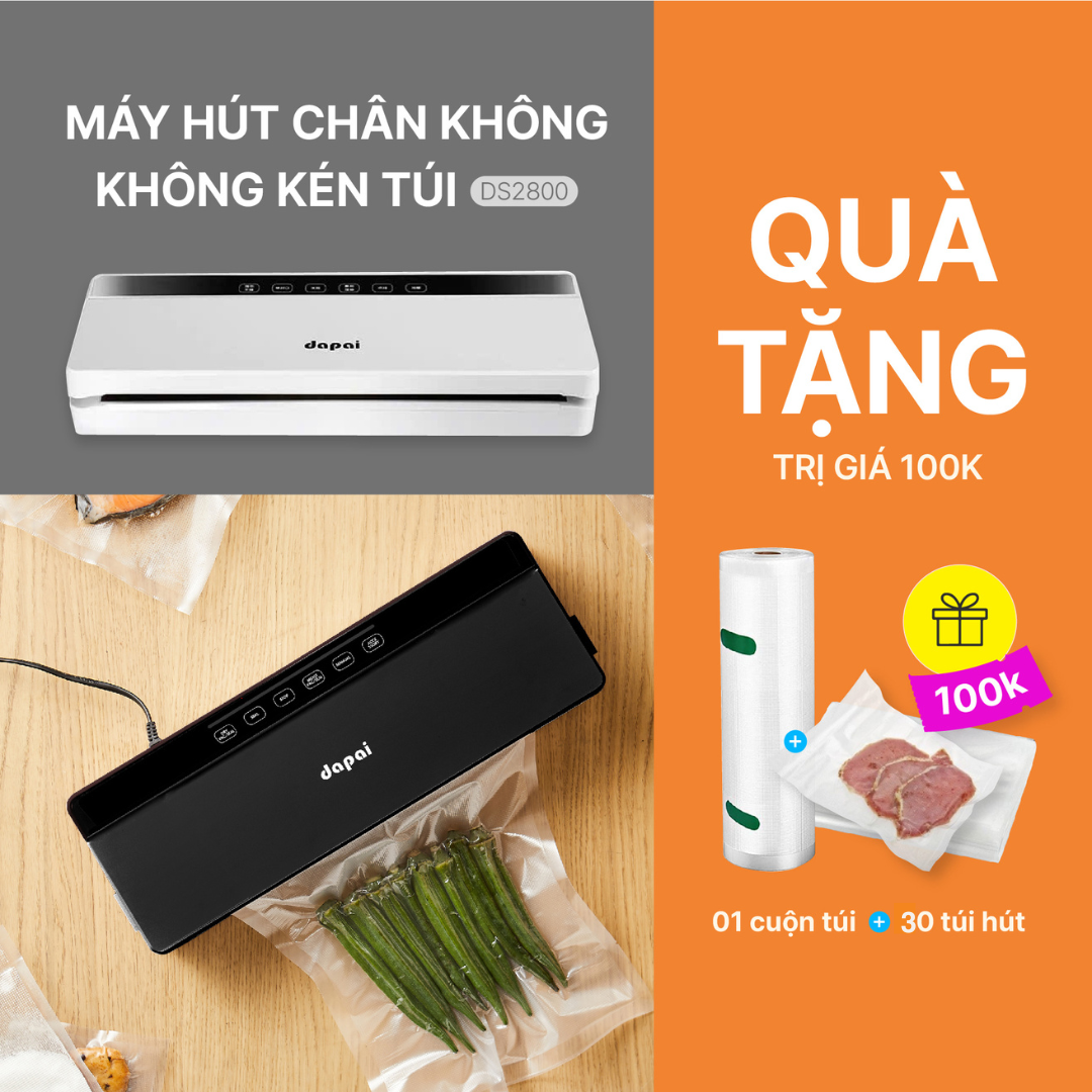 KHÔNG KÉN TÚI Máy hút chân không thực phẩm gia đình dapai DS2800