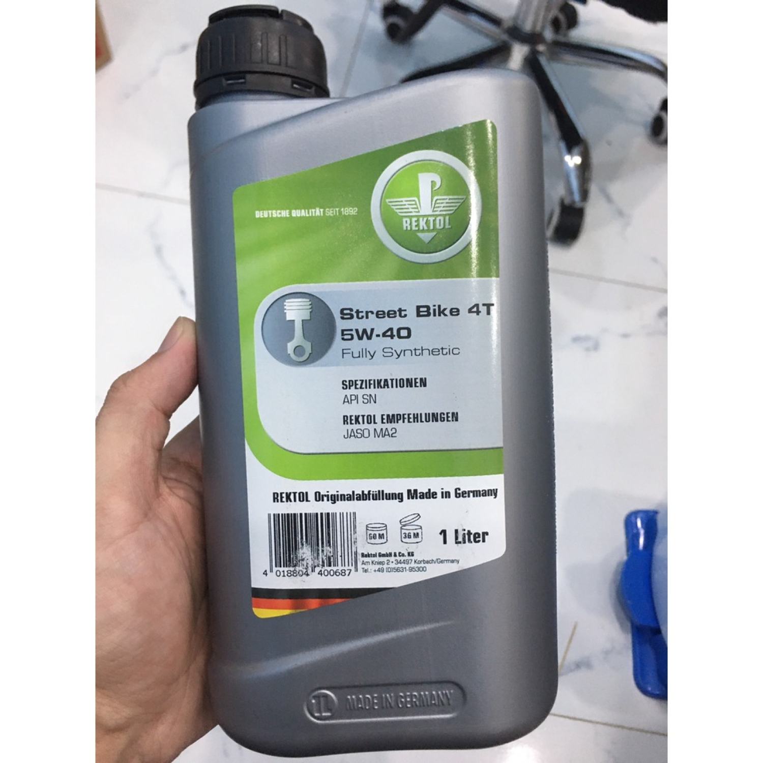 Nhớt nhập khẩu cao cấp Đức REKTOL STREET 5W40 - 10W40 FULL SYNTHESE 1L Dùng cho xe số Chất lượng cao