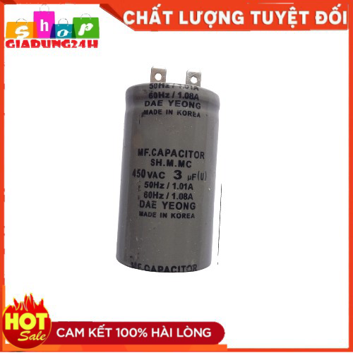 Tụ dầu, tụ dầu quạt trần thay 2.5,3, 4mf 400vac - hàn quốc dùng cho quạt trần-giadung24h