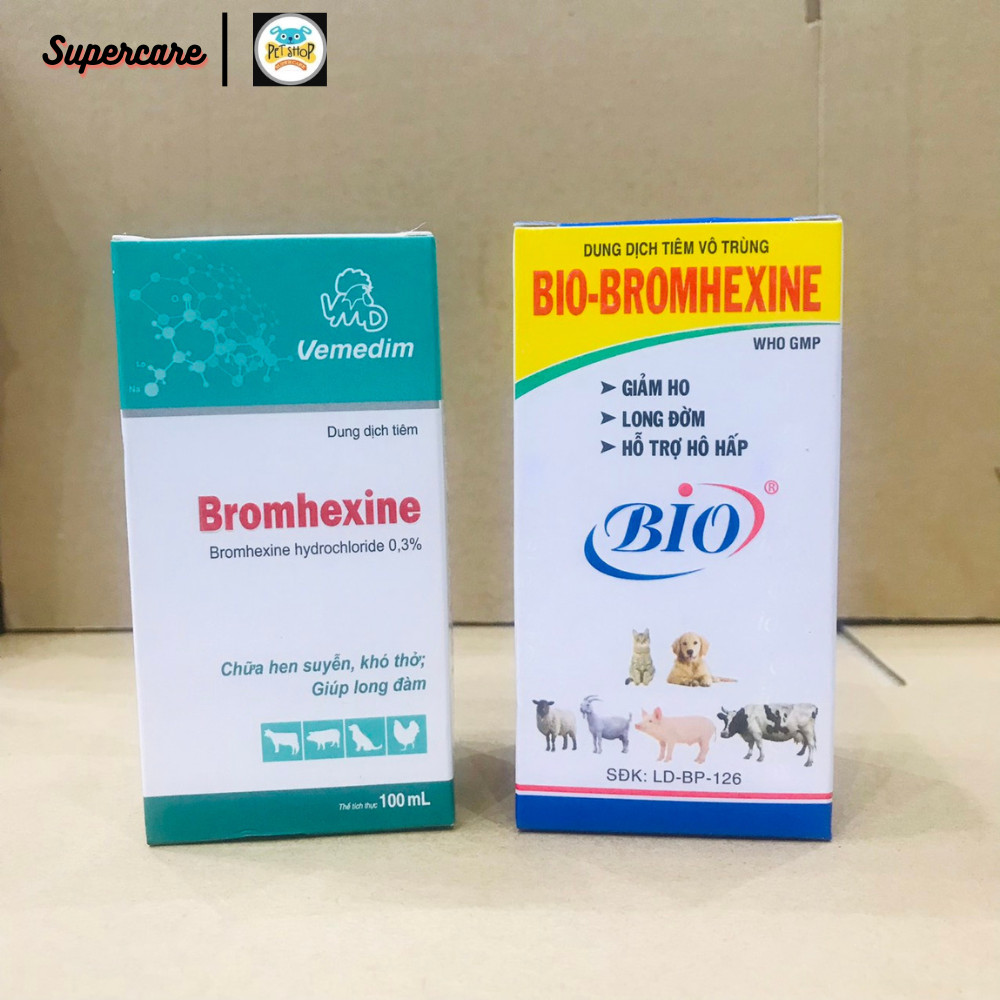 [Hoàn tiền 10%] [CÓ HỎA TỐC] Bromhexine 100ml - Tan Đờm Hô Hấp Chó (Tặng kèm ống tiêm)