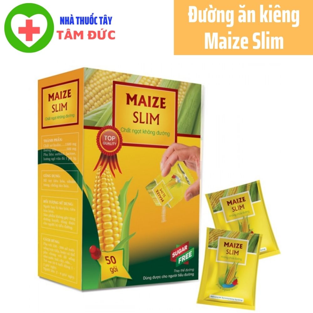 Đường ăn kiêng Maize Slim chiết xuất từ chất xơ và đường bắp - Hộp 50 gói