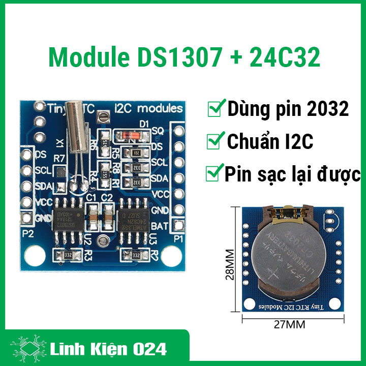Module DS1307 + 24C32 (RTC / I2C)