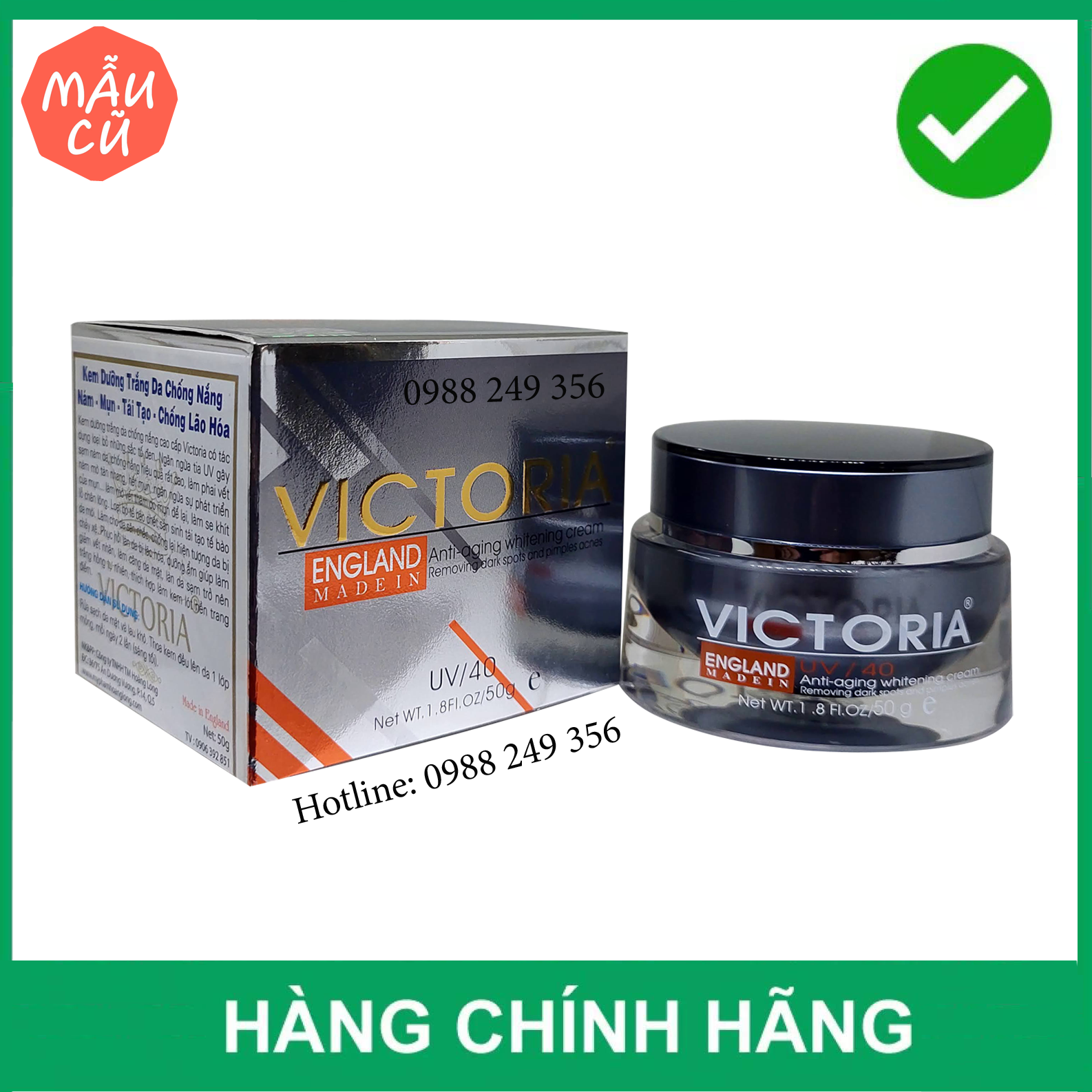 Chính hãng - kem dưỡng trắng da cao cấp victoria dành cho nam giới 50g
