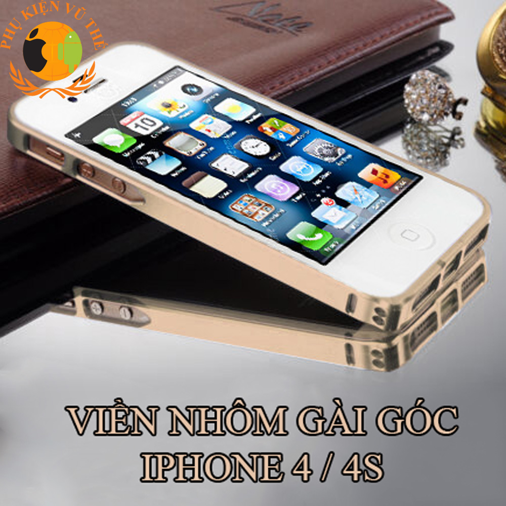 Ốp viền nhôm cnc for iphone 4 / 4s viền gài góc và gài đầu sang trọng bền bỉ