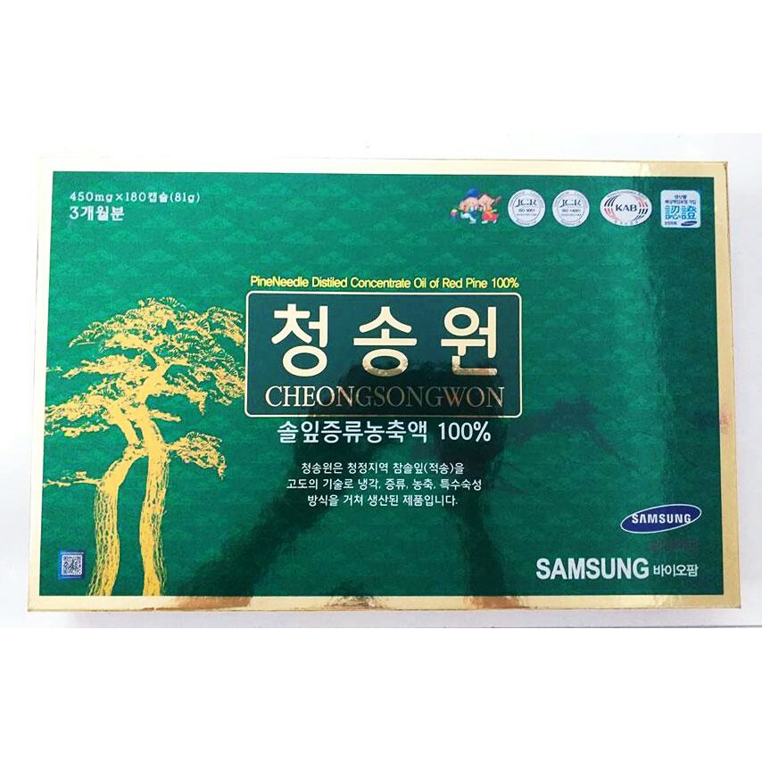 Tinh Dầu Thông Đỏ Samsung CHEONGSONGWON 180 Viên
