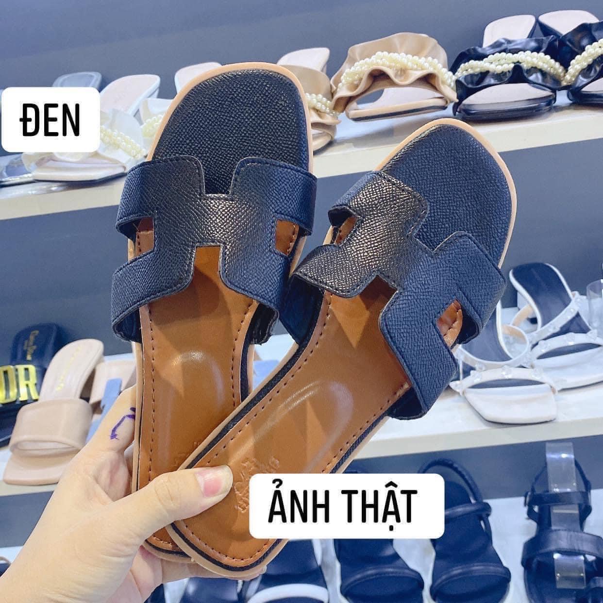 Dép nữ/ Dép lê nữ  da lì nhiều màu đế chống trơn trượt, dép chữ H siêu hot