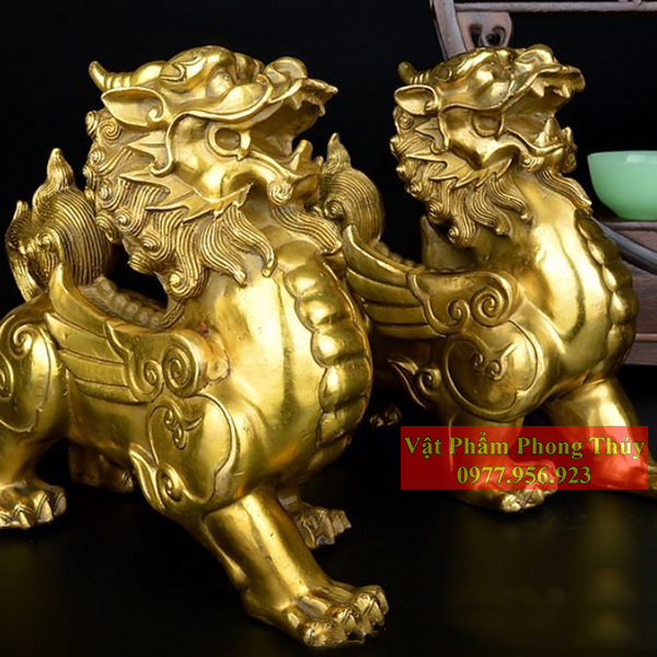 Tỳ hưu phong thuỷ bằng đồng nguyên chất cỡ trung