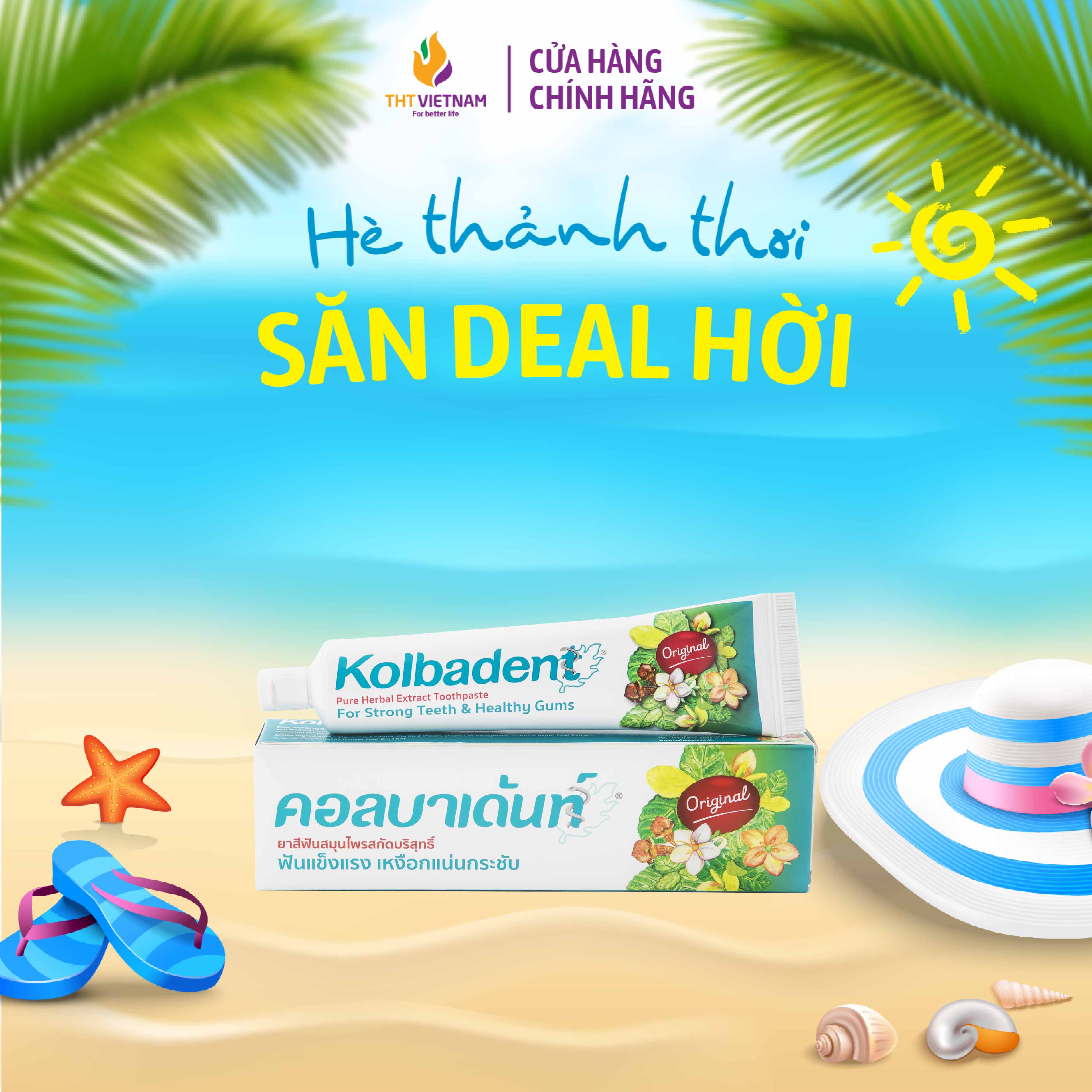 Combo 2 Tuýp Kem Đánh Răng Thảo Dược Thuần Khiết Kolbadent Herbal 160g