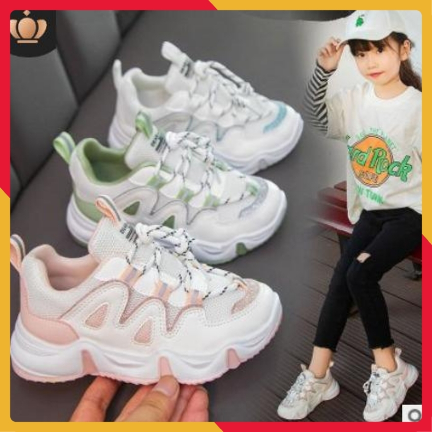 Giày Sneaker Bé Gái Thời Trang Phối Nhũ