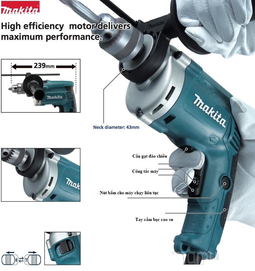 Máy Khoan Makita Cầm Tay Chính Hãng  Mua Ngay Máy Khoan Búa CẦm Tay TỐc ĐỘ Cao Hp1630 - 16Mm Bền Bỉ Vận Hành Êm Ái Giúp Người Dùng Thao Tác An Toàn Dễ Dàng Và Nhanh Chóng ( tặng hộp đựng tiện lợi )