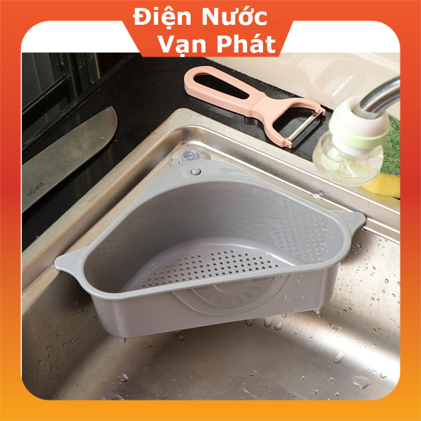 [HCM]Rổ nhựa tam giác cài bồn rửa nhỏ gọn có lỗ thoát nước rổ cài cạnh vòi rửa bát giá rẻ [Giá hủy diệt] [Ảnh thật]