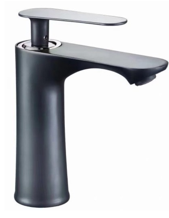 Vòi rửa mặt lavabo nóng lạnh cao cấp màu đen tay gạt lá liễu tinh tế sang trong SNL47 tặng kèm đôi dây cấp nước inox