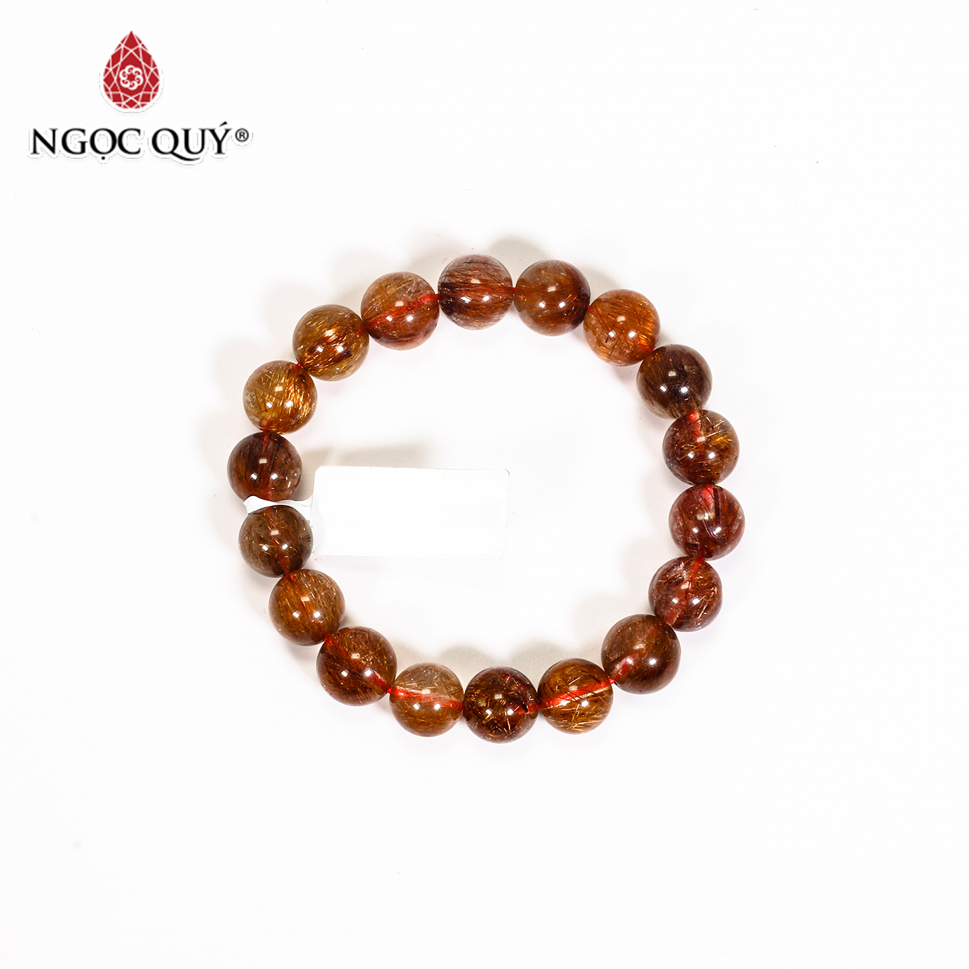 [HCM]Vòng tay đá thạch anh tóc đỏ hạt 11mm mệnh hỏa thổ - Ngọc Quý Gemstones