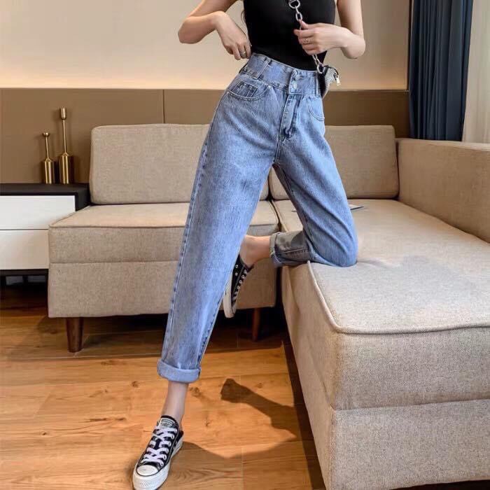 [ VIDEO DỮ DỘI!!! ] QUẦN BAGGY JEAN NỮ CAO CẤP HADI LƯNG CAO MÀU XANH 2 NÚT CỰC CÁ TÍNH CỰC BẮT MẮT-NY
