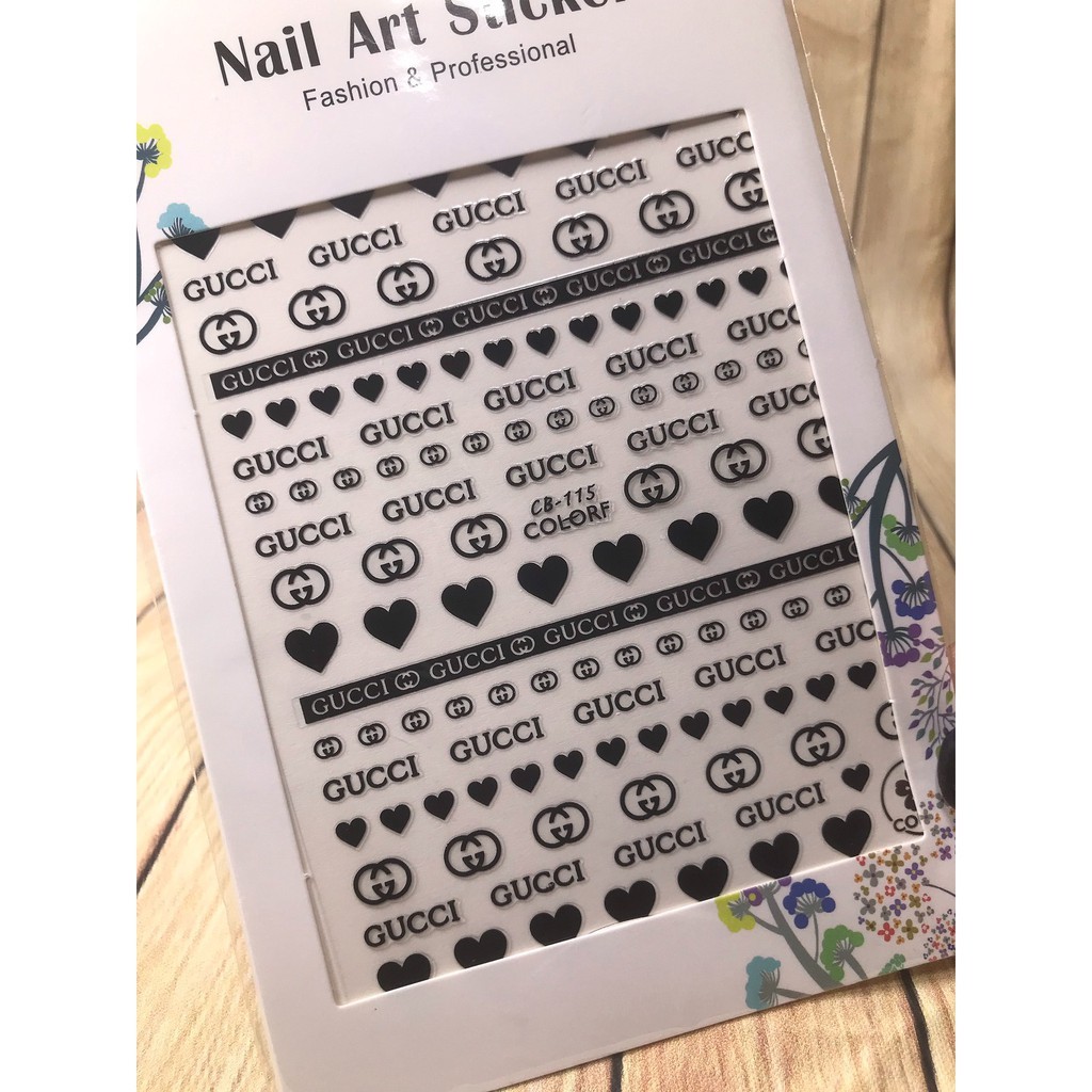 Hình dán móng tay - sticker dán móng gc tim cb115