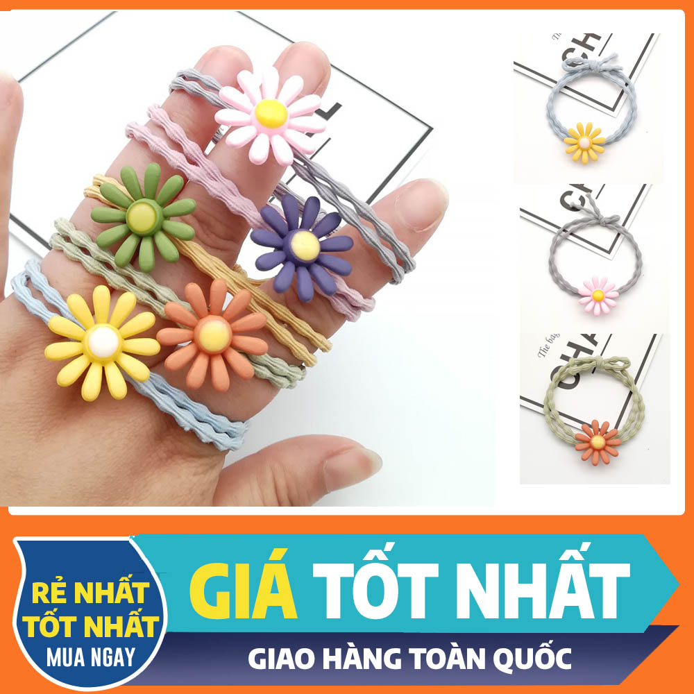 1 Sợi Dây Buộc Tóc Nữ Bông Cúc Nhiều Màu Dễ Thương, Dây Cột Tóc Hoa Cúc Phong Cách Hàn Quốc