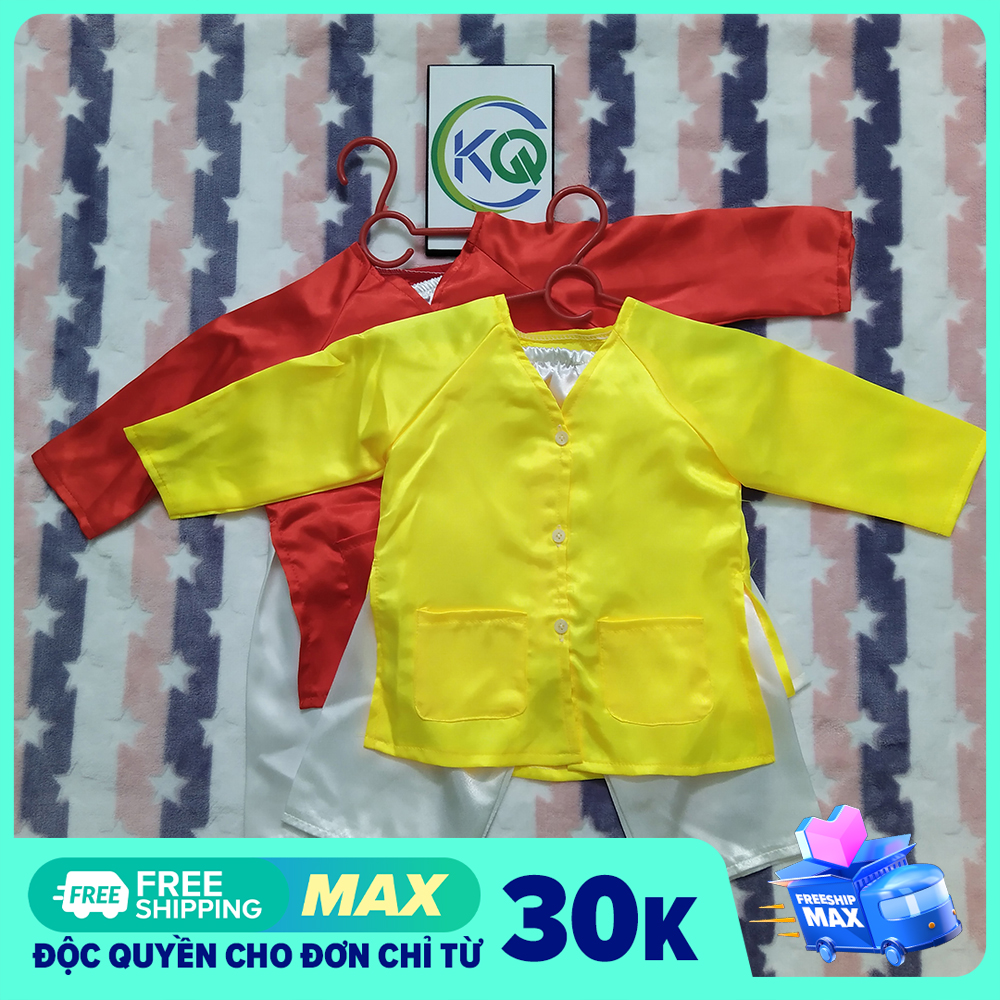 SET 2 BỘ QUẦN ÁO BÀ BA NAM BỘ CỰC ĐẸP - MÀU ĐỎ VÀ VÀNG TRƠN - VẢI PHI BÓNG