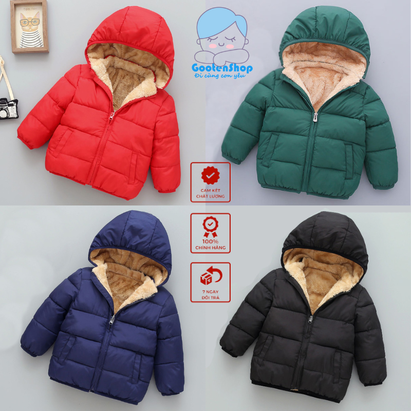 Áo phao bé trai bé gái lót lông cừu chính hãng BEBELE siêu ấm siêu nhẹ dành cho bé AK3