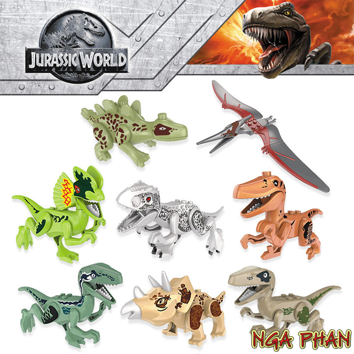 Bộ 8 Khủng Long Cực Đẹp Nhiều Loài Dinosaur Lego Đồ Chơi Xếp Hình Lắp Ráp